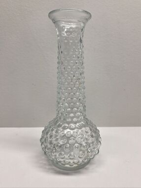 E.O Brody Hobnail Flower Bud Vase Clear Glass Vintage USA